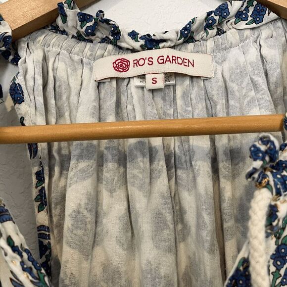 Anthropologie Ro's Garden Sofia Blue Floral Sleeveless Maxi Dress Women's Small - Picture 9 of 9